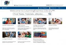 screenshot of learning express library homepage
